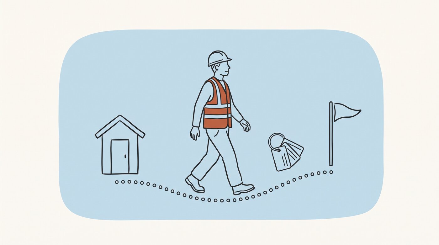 A worker walking onto a site