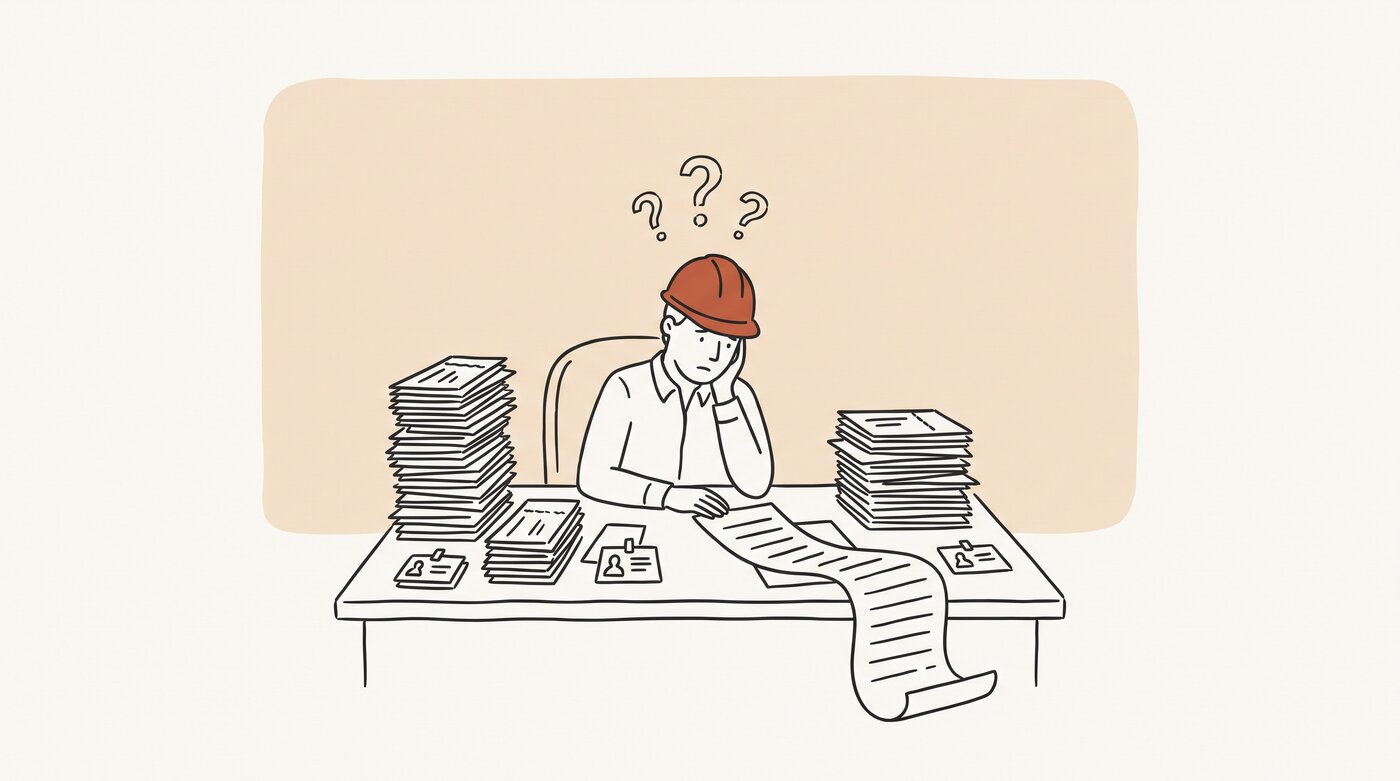 Stacked forms and paperwork on a desk